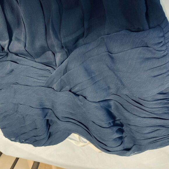 David's Bridal Dress Sz 2 Navy Blue Strapless Chiffon Brides Formal Cocktail - Picture 10 of 11